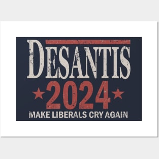 Distressed Ron DeSantis For President In 2024 Posters and Art